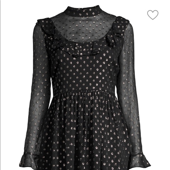 Robert Rodriguez Metallic Polka Dot Chiffon Dress - Picture 1 of 3